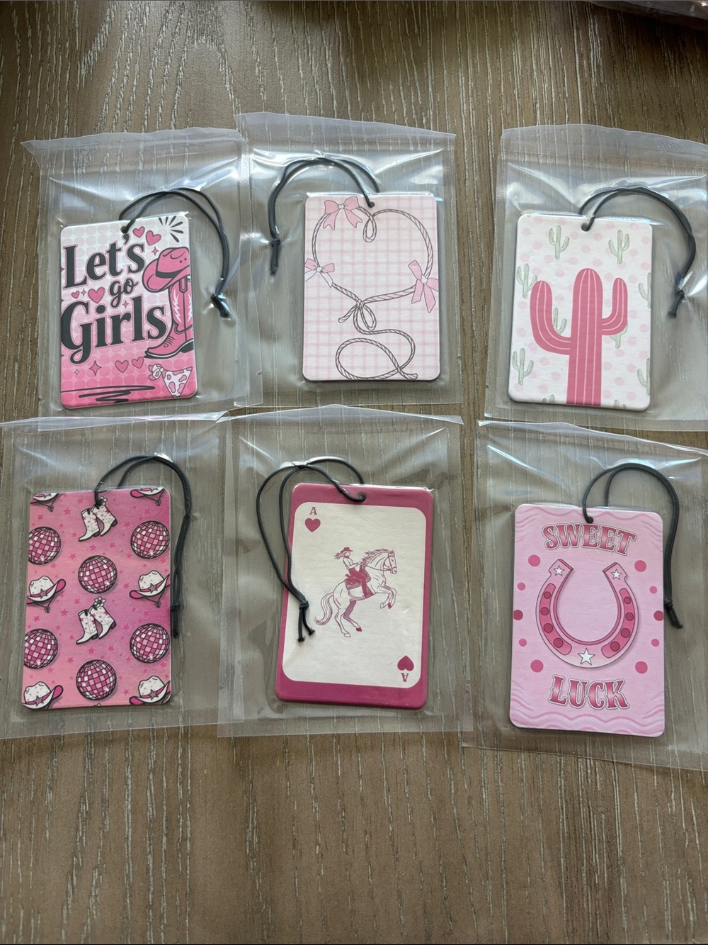 Girls Pink Cowgirl Air Freshener- Set of 6